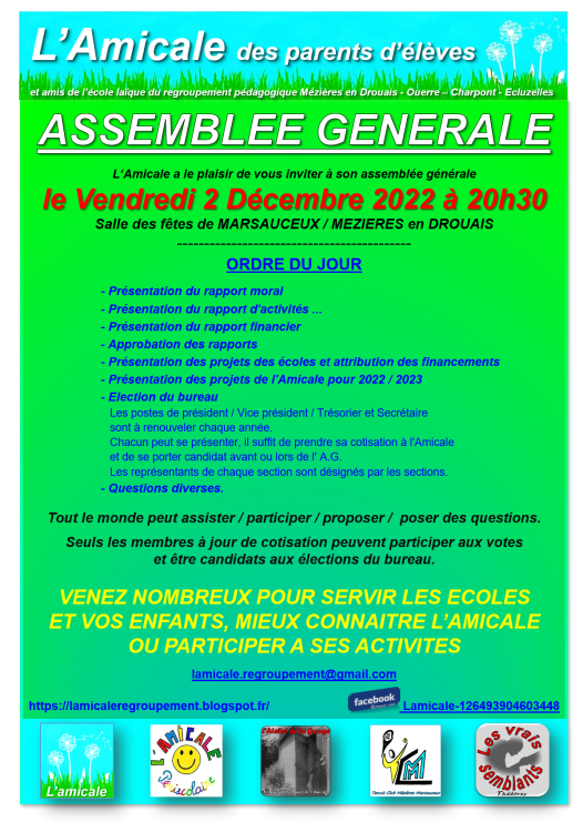ASSEMBLÉE GÉNÉRALE DE L'AMICALE