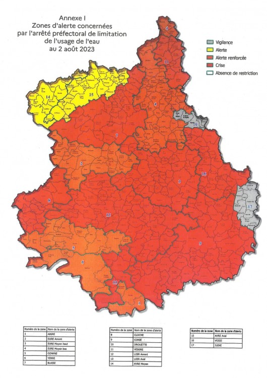 Restriction des usages de l'eau :nouvel arrêté préfectoral