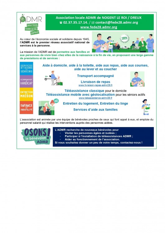 PRÉSENTATION DE L'ADMR DE NOGENT LE ROI
