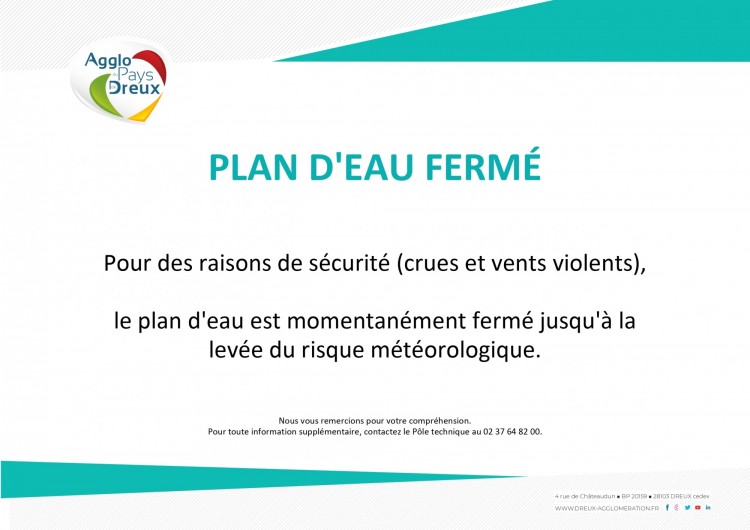 Fermeture du site du plan d'eau de Mézières Écluzelles


