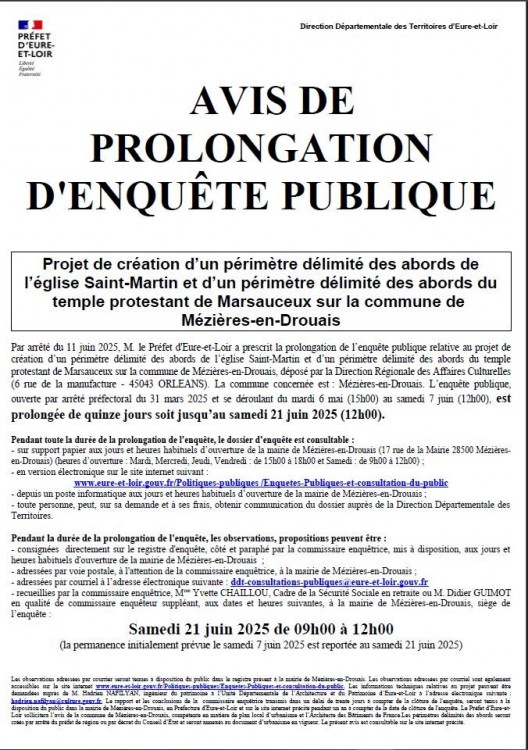  Avis de prolongation 