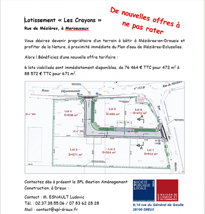 Lotissement « Les Crayons », Rue de Mézières, à Marsauceux.